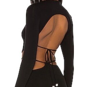 Indah Black Long Sleeve Crop Top